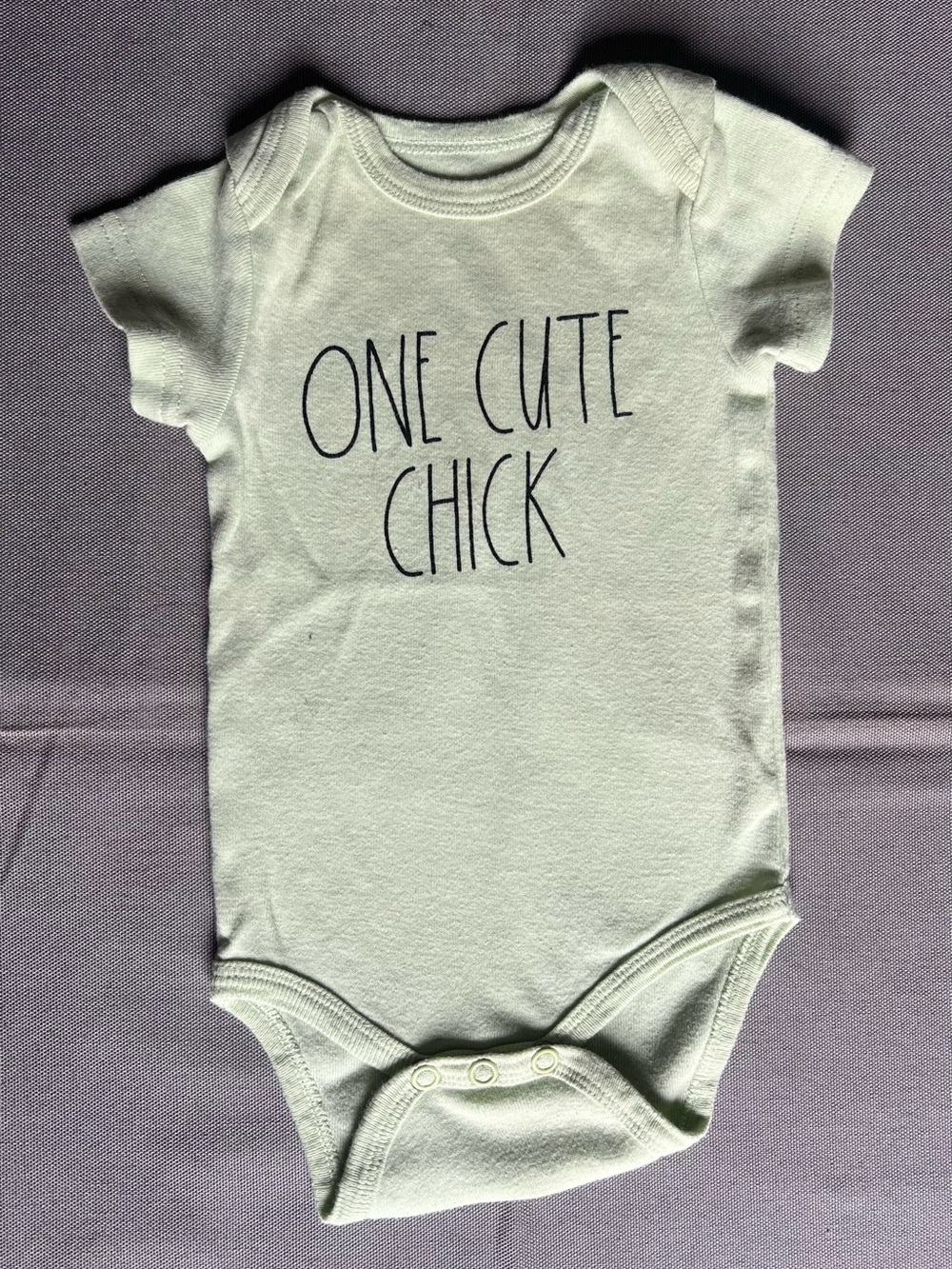 Rae Dunn Mint Green "One Cute Chick" Baby Bodysuit
